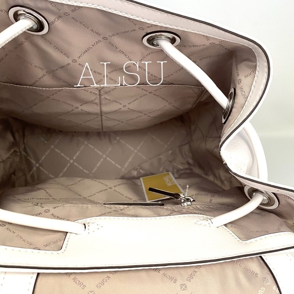 Michael Kors Abbey Vegan Faux Leather Optic White 35S0SAYB3J - Picture 8 of 14